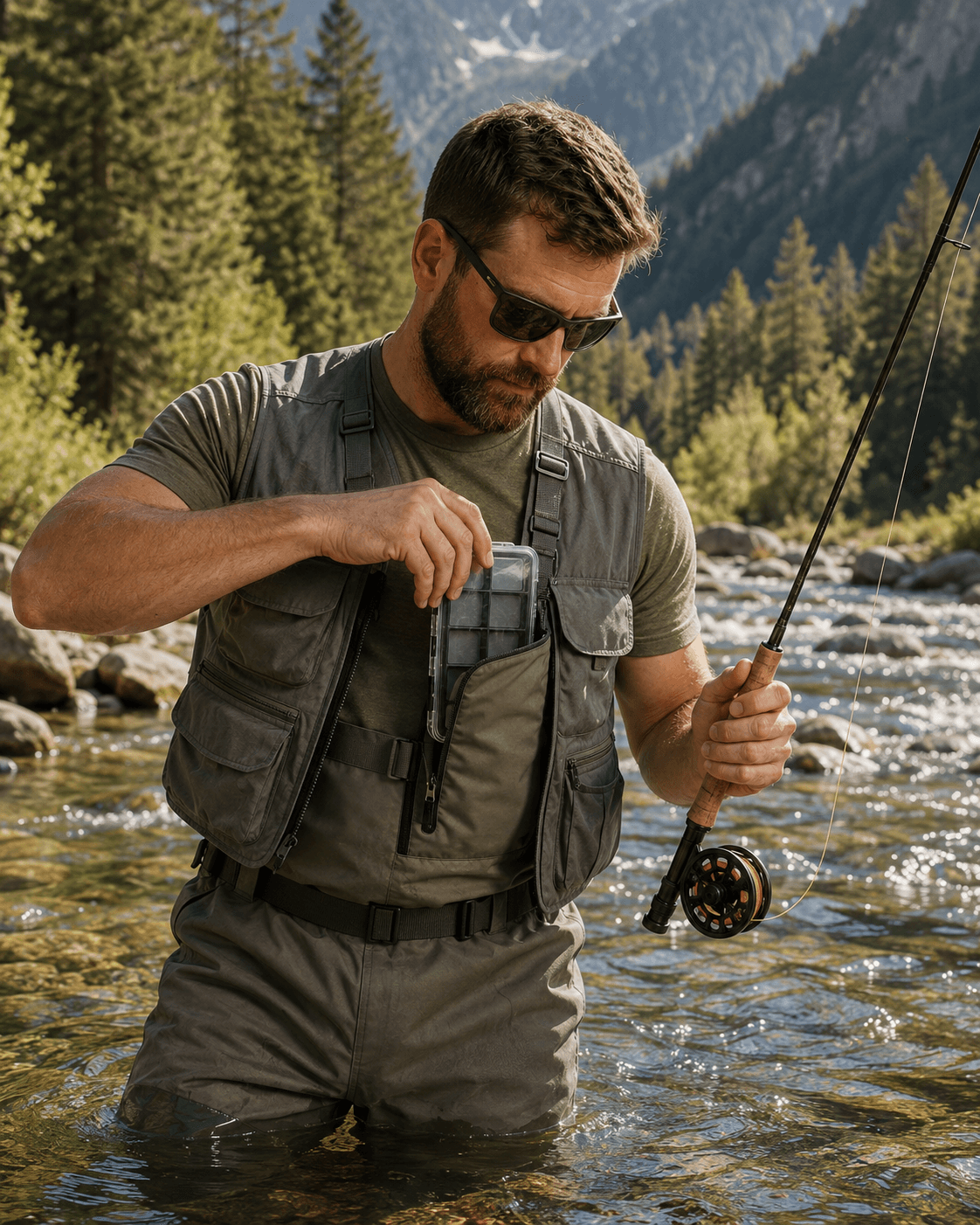 Raprance Super Slim Magnetic Back Waterproof Fly Fishing Box: 12 Compartments