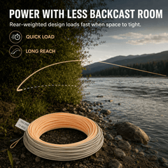 Raprance Single Hand Spey Fly Line Weight Forward Floating Fly Fishing Line with 2 Welded Loops WF3F/4F/5F/6F/7F/8F