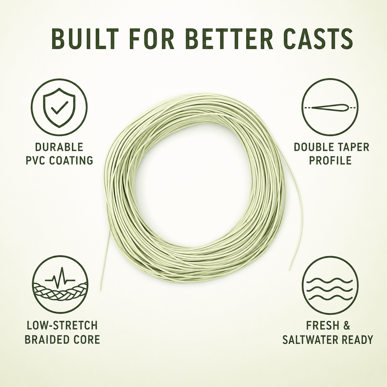 Raprance Double Taper Floating Fly Fishing Line: 2-8F, 100 ft