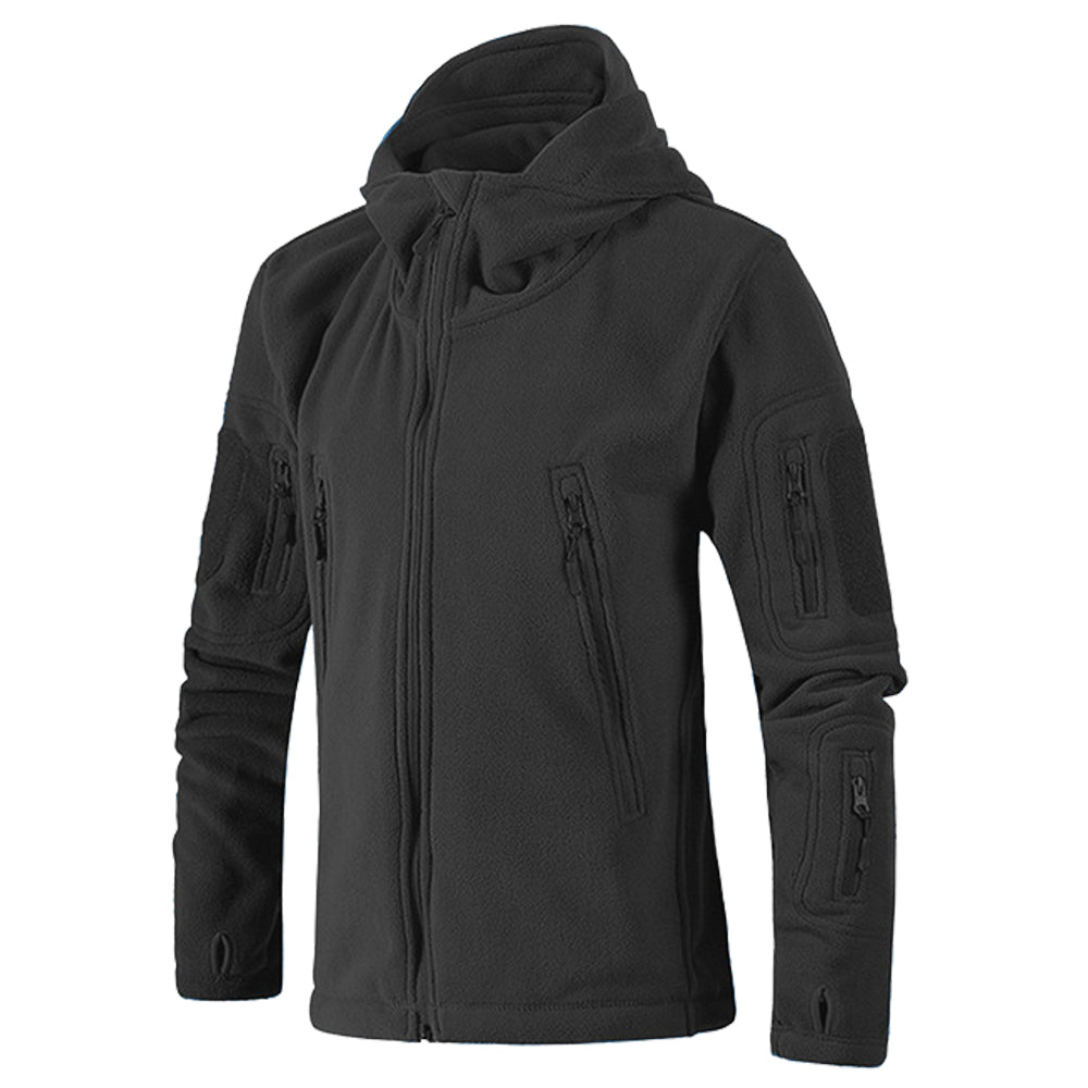 Raprance Men's Full Zip Hooded Polar Fleece Jacket Long Sleeve Military Outdoor Hoodies Coat with Pockets