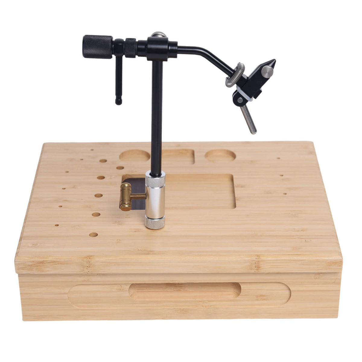Raprance Bamboo Fly Tying Station , Fly Fishing Tool Organizer Caddy, Materials Tray Holder for Tying Flies