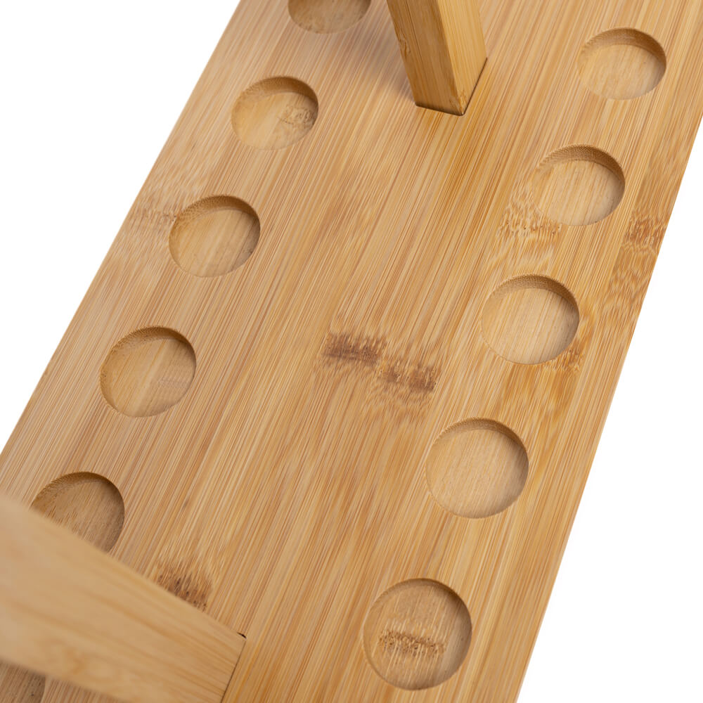 Raprance Fishing Rod Storage Racks, 100% Bamboo Floor Stand Fishing Pole Holders for Garage of 14 Rods or Combos