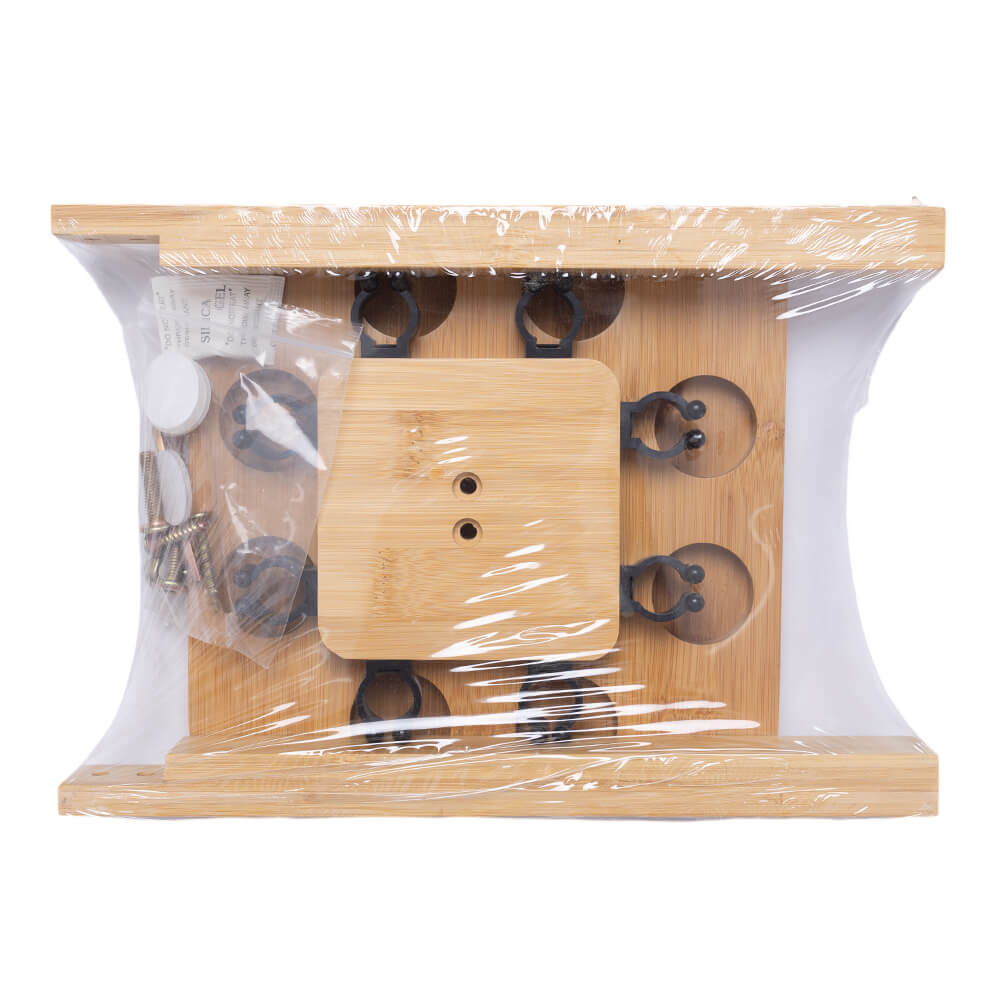 Raprance Fishing Rod Storage Racks, 100% Bamboo Floor Stand Fishing Pole Holders for Garage of 8 Rods or Combos