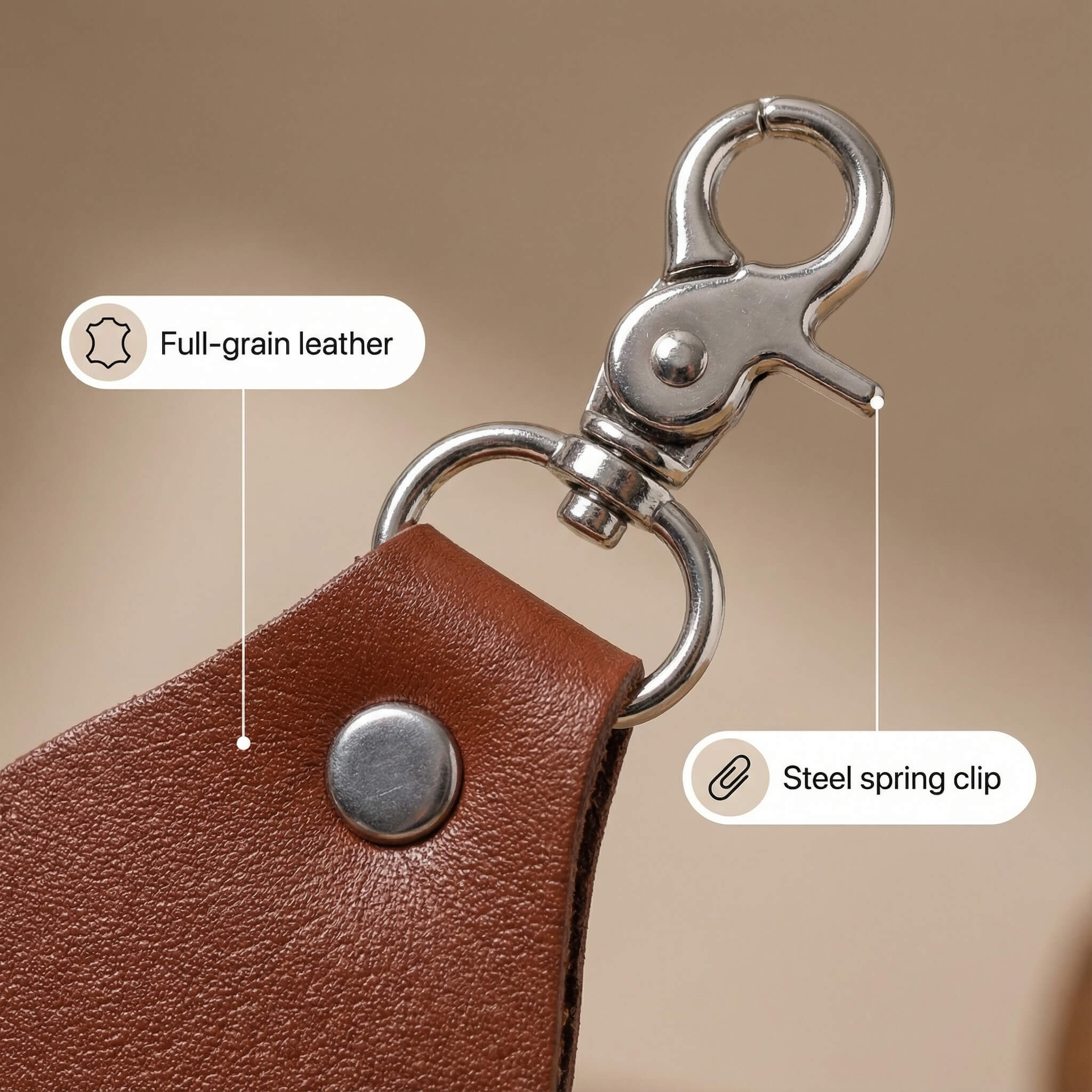 Raprance Fly Fishing Line Straightener and Cleaner, 2-in-1 Leader Tool with Brown Leather Case, Metal Clip Attachment