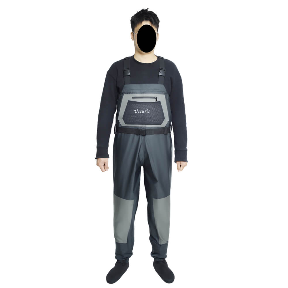 Ussuris Breathable Insulated Chest Waders, Perfect for 4 Seasons Fly Fishing Stocking Foot Waders for Men and Women