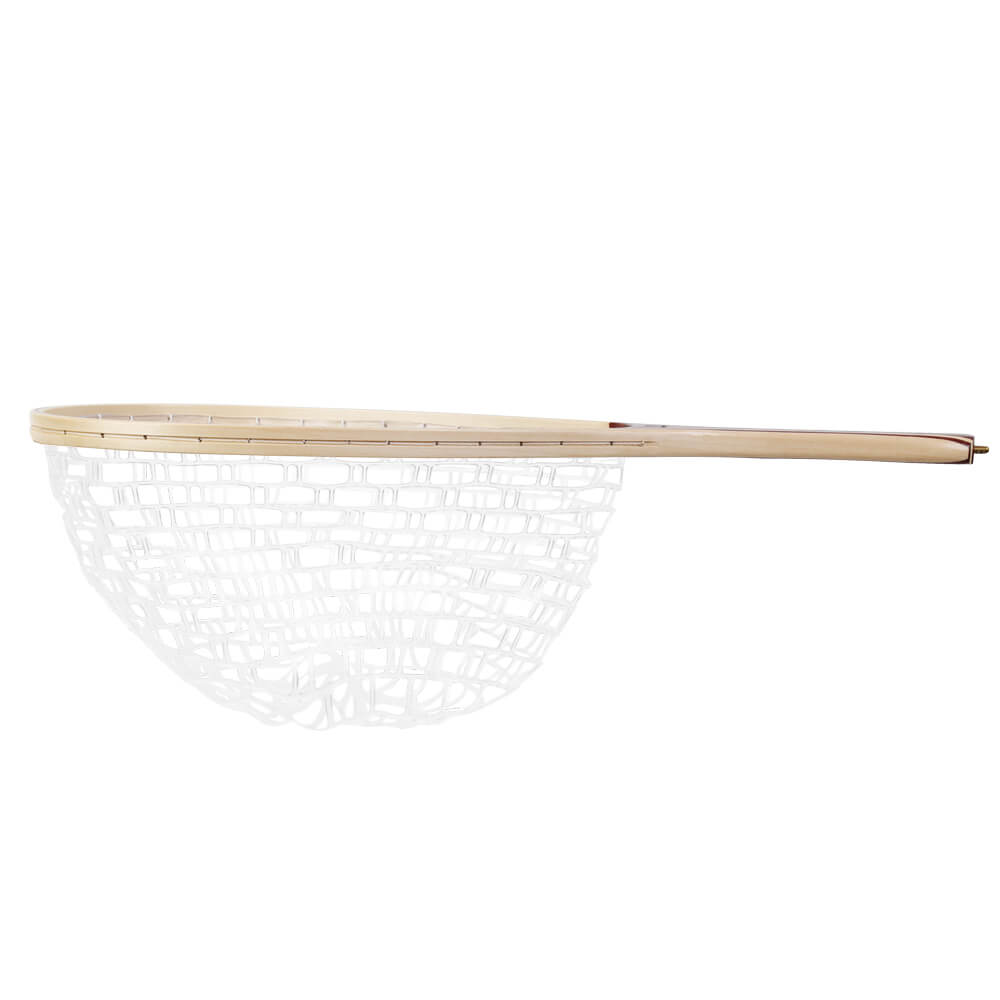 Raprance Fly Fishing Landing Net Wooden Frame Soft Rubber Mesh Trout B