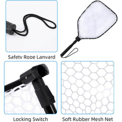 Raprance Foldable Rubber Fishing Landing Net