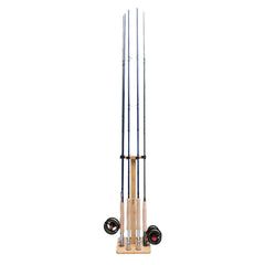 Raprance Fishing Rod Storage Racks, 100% Bamboo Floor Stand Fishing Pole Holders for Garage of 8 Rods or Combos