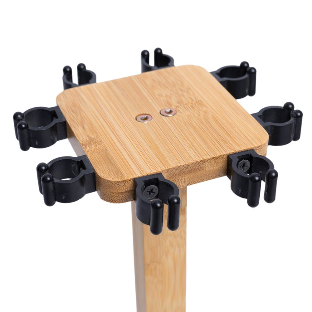 Raprance Fishing Rod Storage Racks, 100% Bamboo Floor Stand Fishing Pole Holders for Garage of 8 Rods or Combos