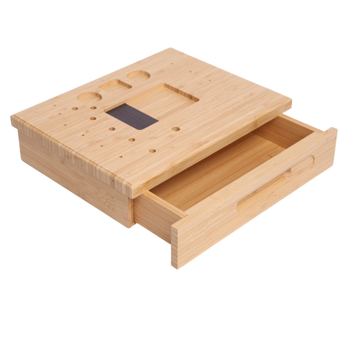 Raprance Bamboo Fly Tying Station , Fly Fishing Tool Organizer Caddy, Materials Tray Holder for Tying Flies