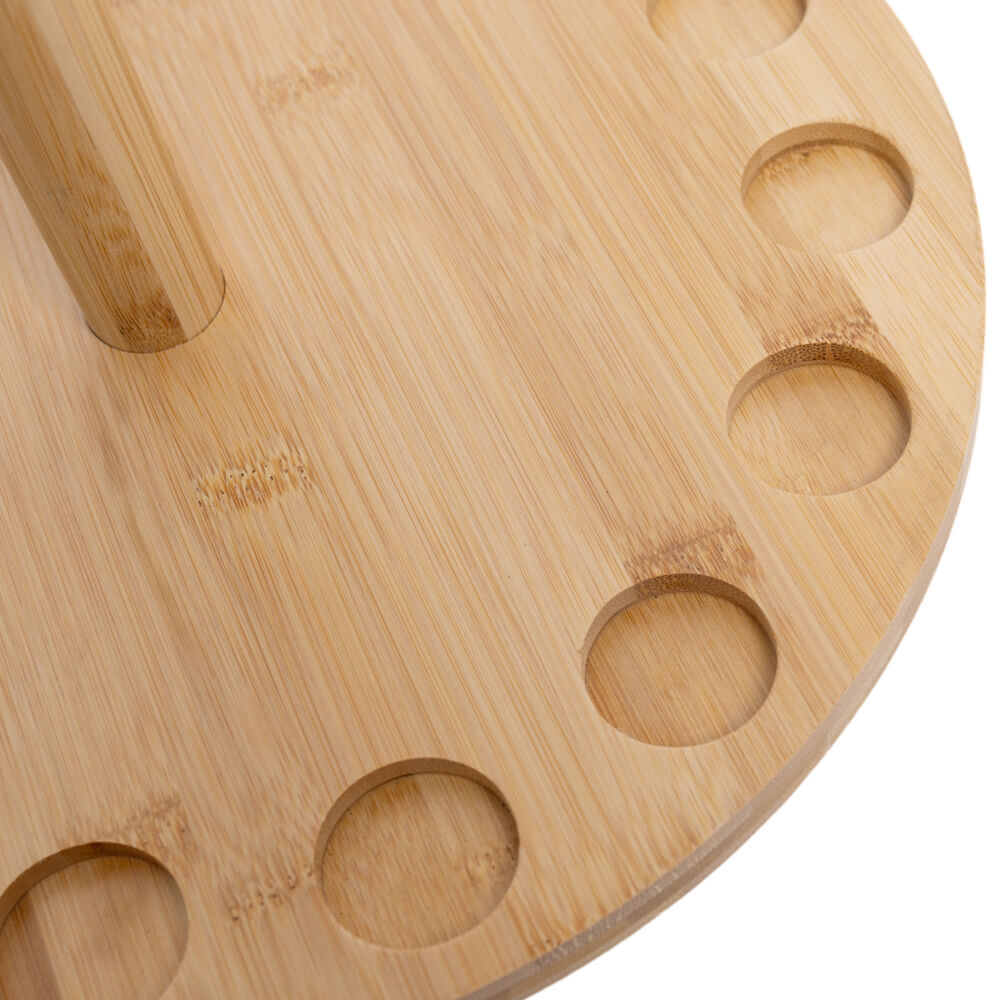 Raprance Round 15 Fishing Rod Storage Rack - Features Traditional Handcrafted Bamboo Post - No Tool Assembly, Bamboo