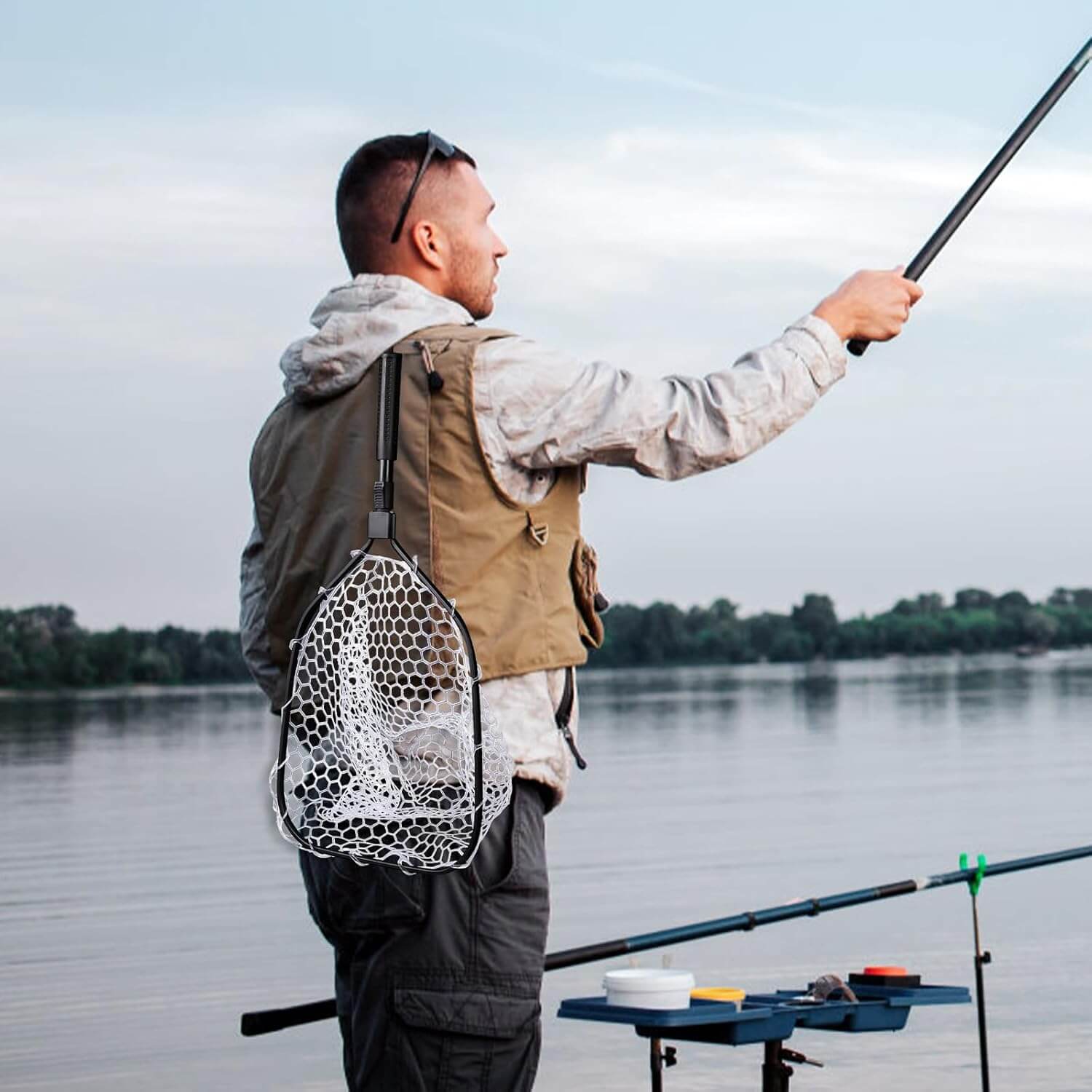 Raprance Foldable Rubber Fishing Landing Net