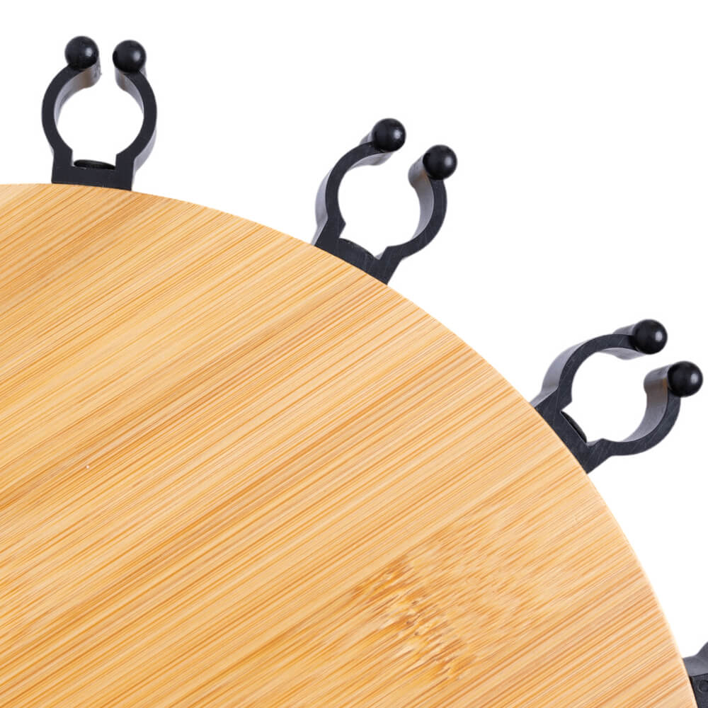Raprance Round 15 Fishing Rod Storage Rack - Features Traditional Handcrafted Bamboo Post - No Tool Assembly, Bamboo