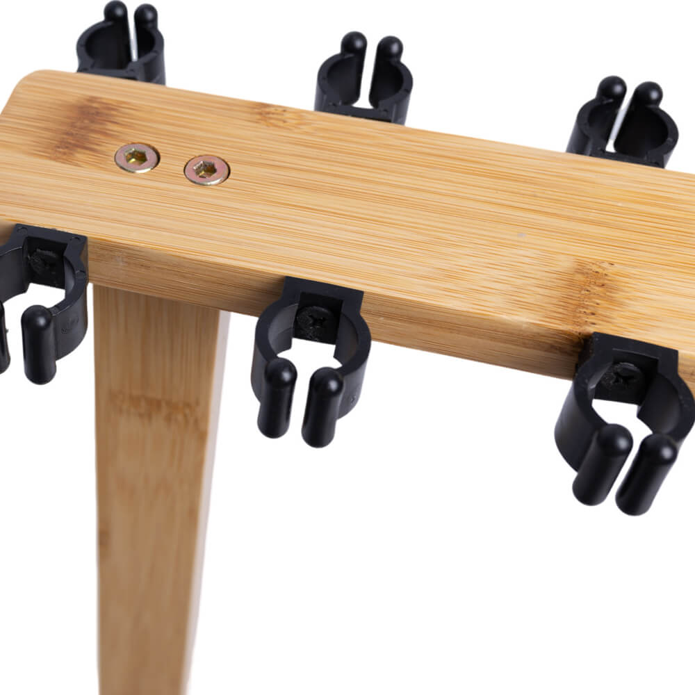 Raprance Fishing Rod Storage Racks, 100% Bamboo Floor Stand Fishing Pole Holders for Garage of 14 Rods or Combos