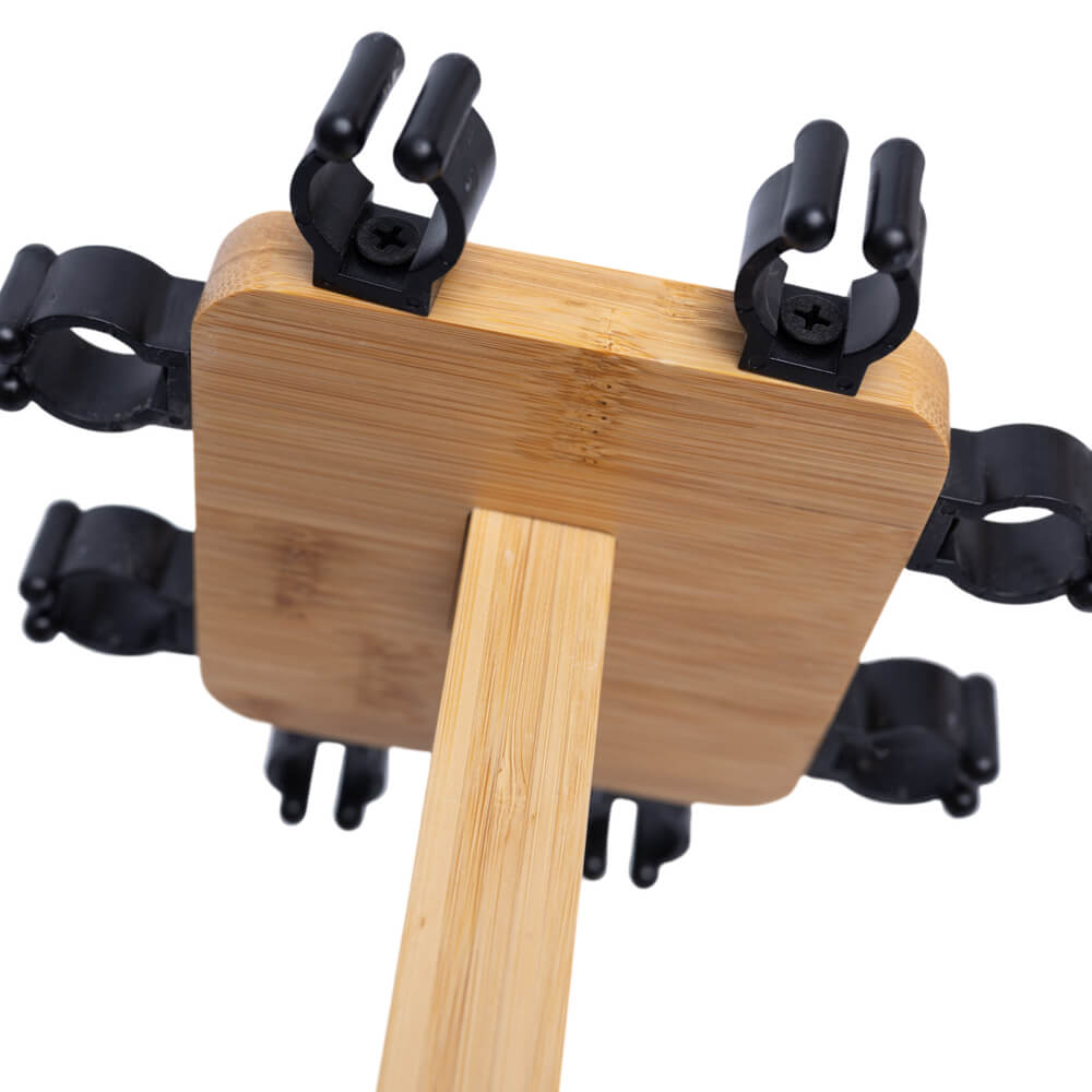 Raprance Fishing Rod Storage Racks, 100% Bamboo Floor Stand Fishing Pole Holders for Garage of 8 Rods or Combos