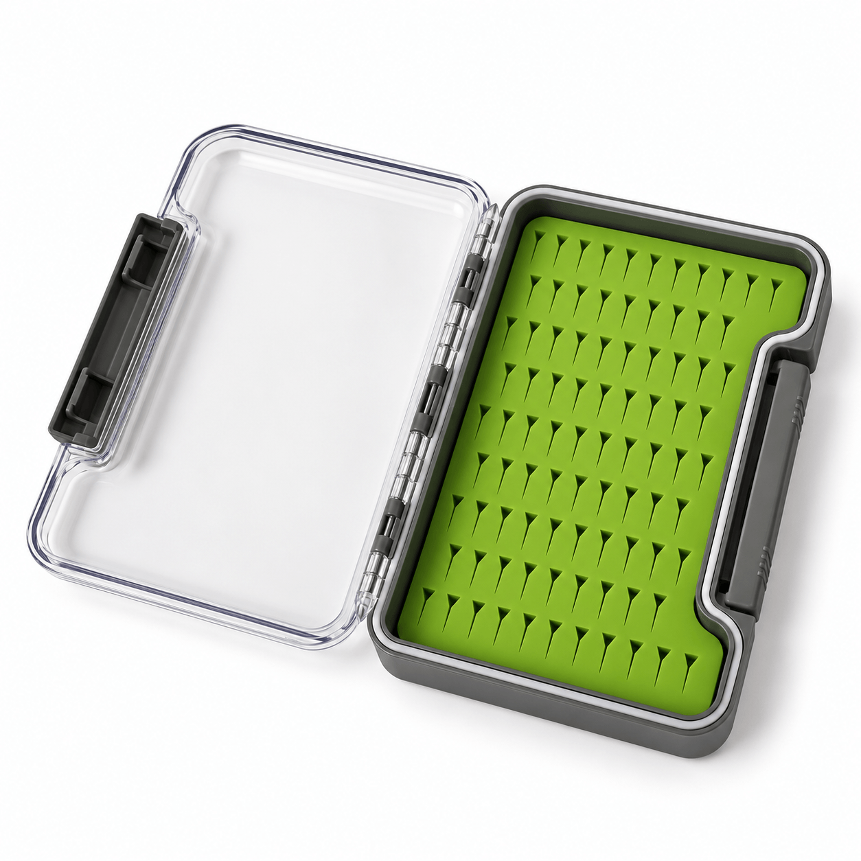 Raprance 2pack Waterproof Fly Box, Slim Silicone Storage Case Clear Lid