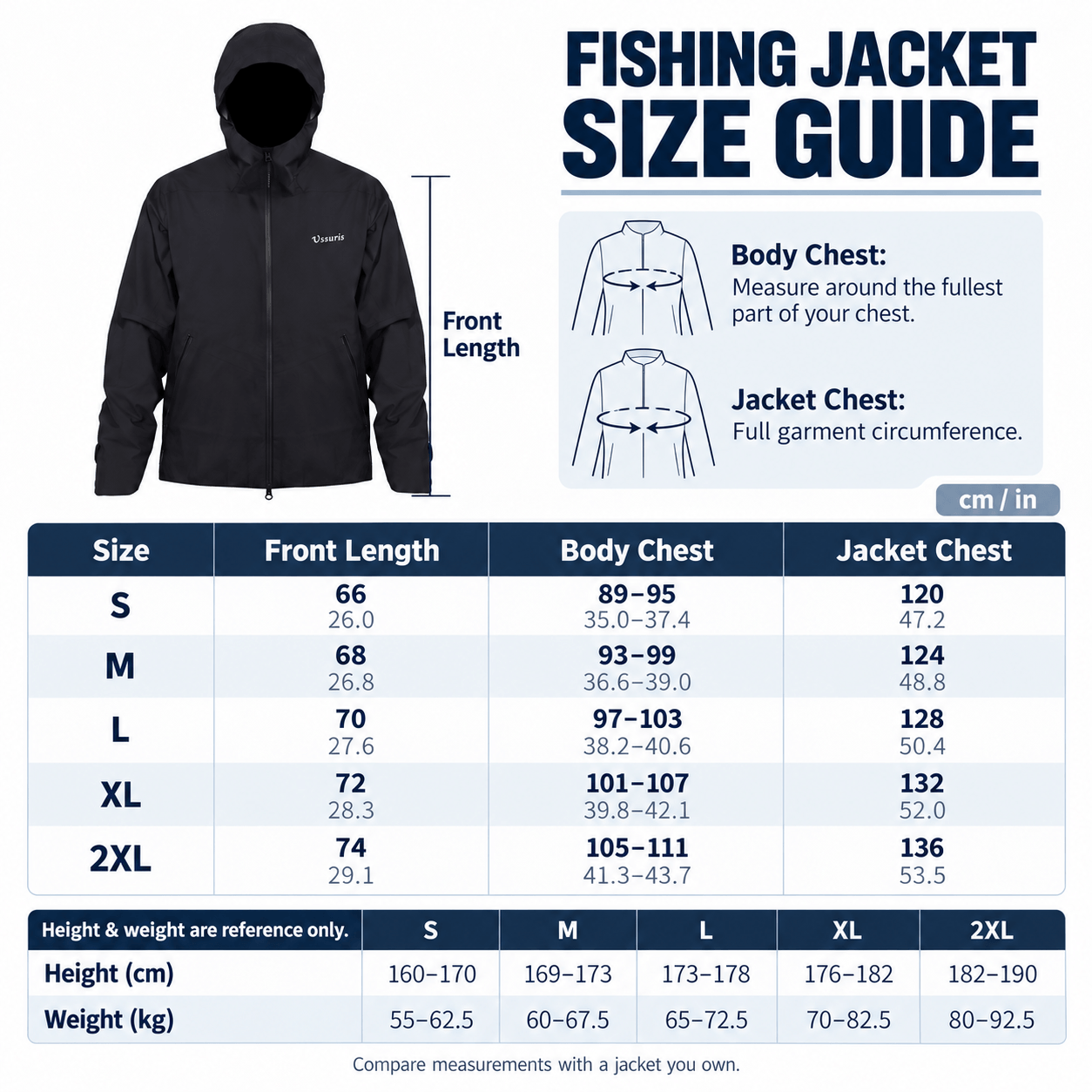 Ussuris Men's Fishing Lightweight Wading Jacket WJ003